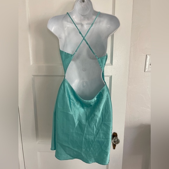 Y2K Victoria’s Secret blue open back slip dress medium - Picture 3 of 5